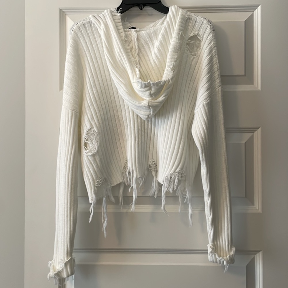 Hooded Ripped Sweater - Picture 2 of 4
